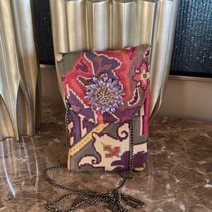 Colorful Tapestry Crossbody Bag with Chain Strap